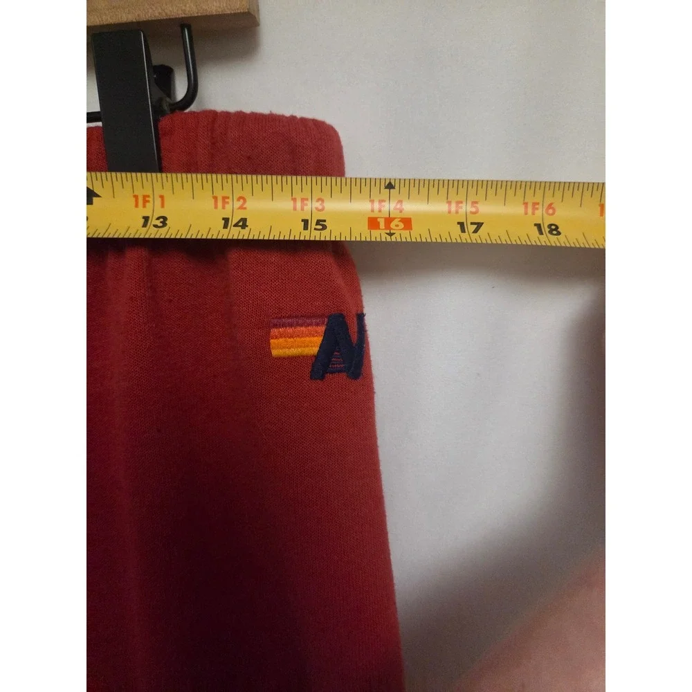 Aviator Nation Sweatpants XL Red Rainbow Stripe Joggers Made USA Lounge Pants - Picture 5 of 6